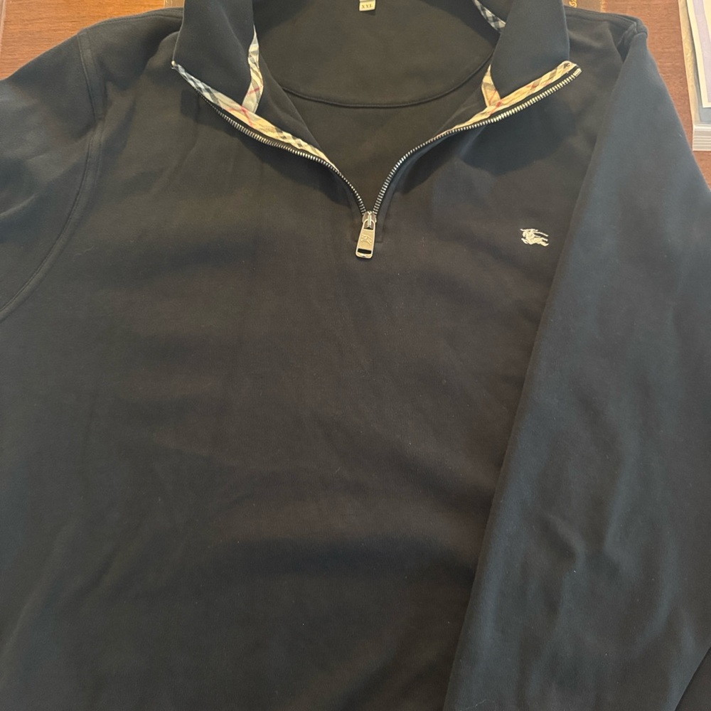 Burberry Black Zip-Up Sweater